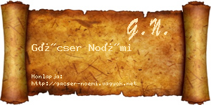Gácser Noémi névjegykártya